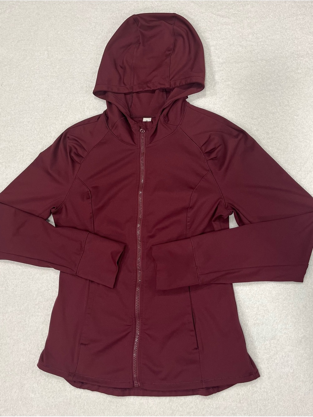Yogalicious Lux Hooded Zip Jacket in Deep Burgundy
